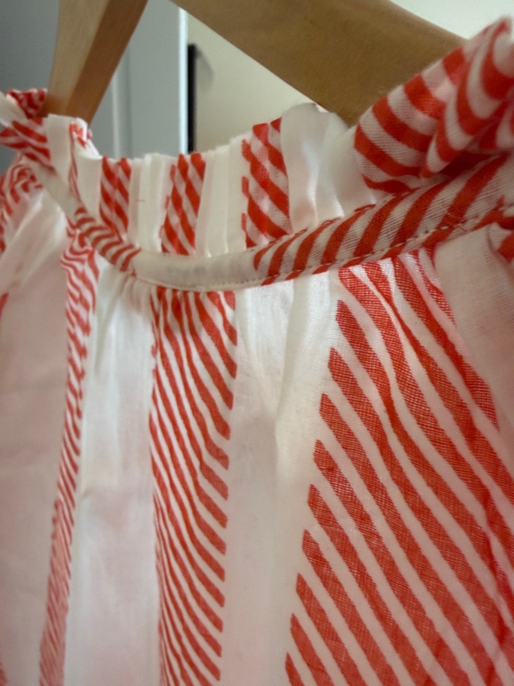 Oliphant 🌹Red and White Striped Tiered Dress - Picture 14 of 17